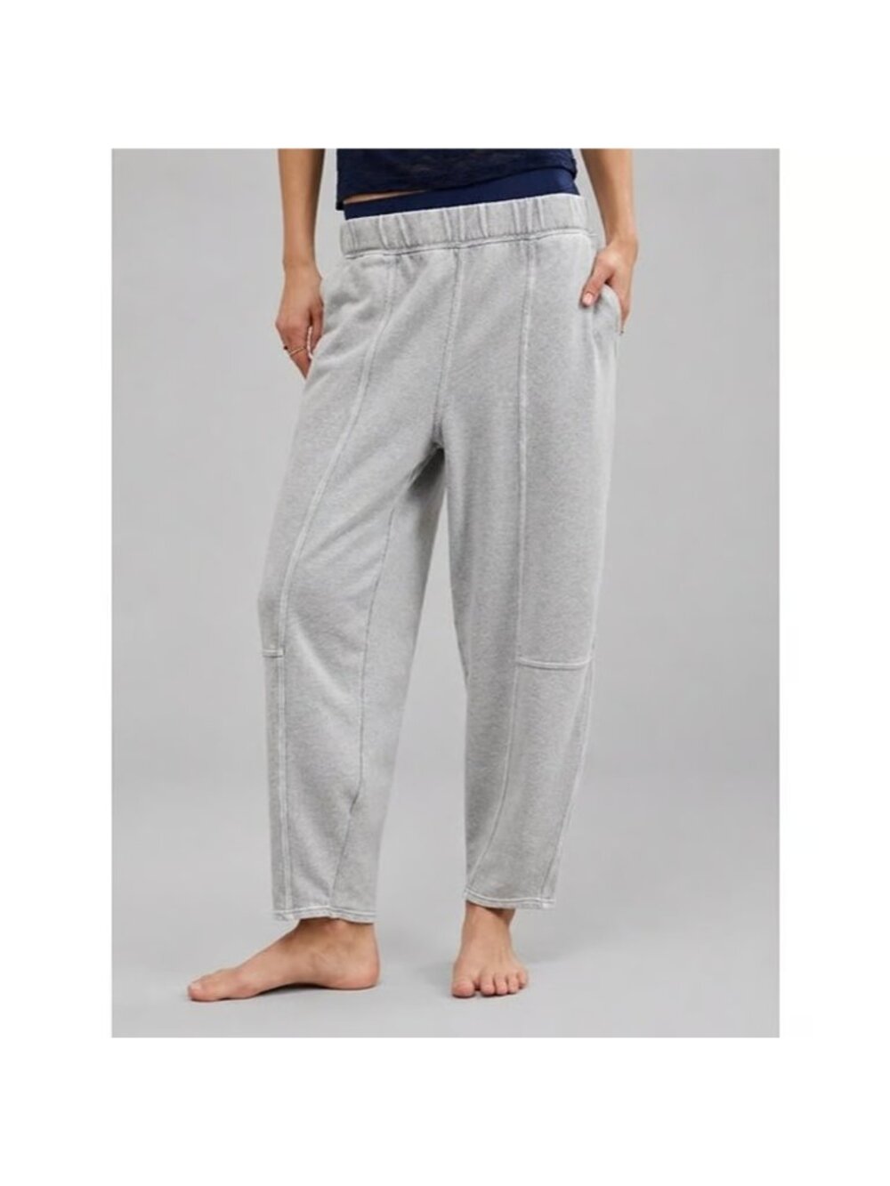 Aerie Women's Seams Right Barrel Leg Sweatpants Size XS Gray Cotton Blend
